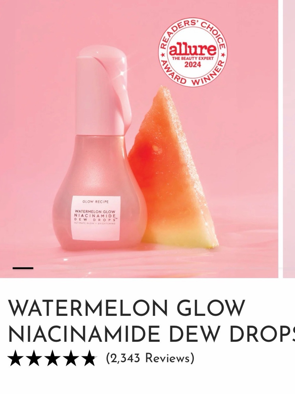 Glow Recipe Watermelon Glow Niacinamide Dew Drops - 40ml 1.35oz
